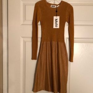 Gold color party dress